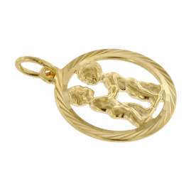 trendor 75940-06 Sternzeichen Zwilling Gold 333 Anhänger Ø 16 mm + Halskette