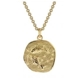 trendor 39070-03 Fische Sternzeichen Ø 20 mm Herrenkette Gold auf Silber