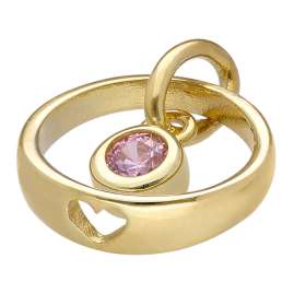 trendor 51099 Kinder Taufring-Anhänger Herz Gold 333 + Vergoldete Silberkette