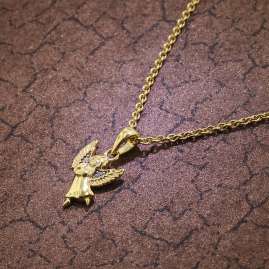 trendor 51144 Engel Anhänger Gold 333 / 8K + vergoldete Silber-Halskette