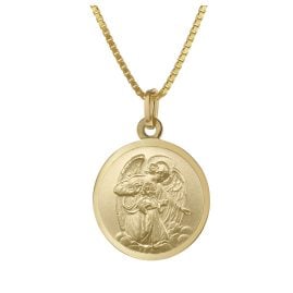 trendor 41438 Schutzengel Anhänger Ø 18 mm Gold 333 an goldplattierter Kette