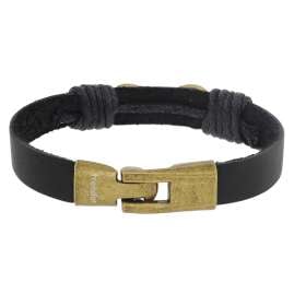 trendor 75799 Leder-Armband Unendlichkeit Schwarz