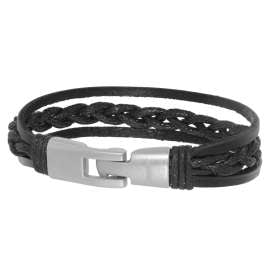 trendor 75807 Lederarmband für Männer Schwarz