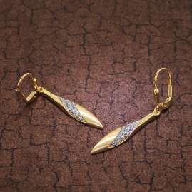 trendor 39032 Damen Ohrringe Gold auf Silber 925 Zirkonia Ohrhänger