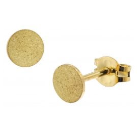 trendor 51029 Damen-Ohrringe 333 / 8K Gold Eismatt Ohrstecker ⌀ 5 mm