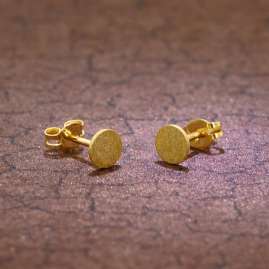trendor 51029 Damen-Ohrringe 333 / 8K Gold Eismatt Ohrstecker ⌀ 5 mm