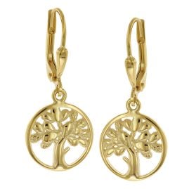 trendor 41492 Damen Ohrringe Gold 333 / 8K Lebensbaum Ohrhänger