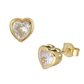 trendor 41549 Damen-Ohrringe Gold 333/8K Herz mit Zirkonia
