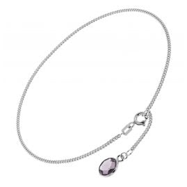 trendor 51333 Fußkette 925 Sterlingsilber Mit Lila Quarz