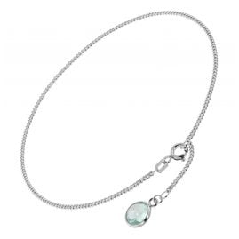 trendor 51334 Fußkette 925 Sterlingsilber Mit Hellblauem Quarz