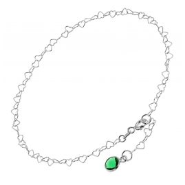 trendor 51336 Fußkette 925 Sterlingsilber Mit Grünem Quarz