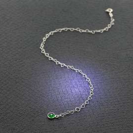 trendor 51336 Fußkette 925 Sterlingsilber Mit Grünem Quarz
