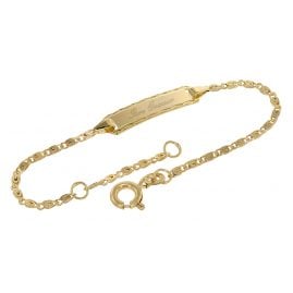 trendor 75203 Gravur-Armband für Kinder 333 Gold Armband mit Namen 14 cm