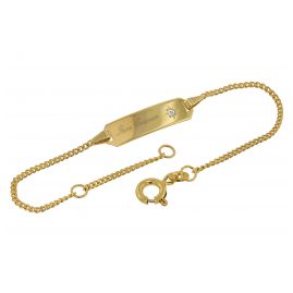 trendor 75245 Armband mit Gravur für Kinder Gold 333 (8 Karat) Länge 14/12 cm