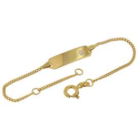 trendor 75245 Armband mit Gravur für Kinder Gold 333 (8 Karat) Länge 14/12 cm