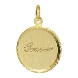 trendor 51062 Anhänger mit Namen 333 / 8K Gold Gravurplatte Ø 16 mm