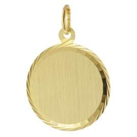 trendor 51062 Anhänger mit Namen 333 / 8K Gold Gravurplatte Ø 16 mm