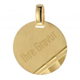 trendor 51797 Gravur-Anhänger für Damen und Herren Gold 333/8K Ø 16 mm