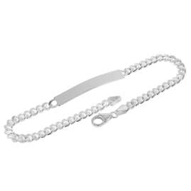trendor 41065 Herren Gravur-Armband 925 Silber Schildband 21 cm