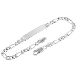 trendor 41389 Männer Gravur-Armband 925 Silber Figarokette mit Namen