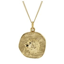 trendor 41960-08 Löwe Sternzeichen Ø 20 mm mit 333/8K Goldkette für Herren