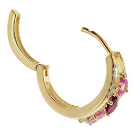 trendor 15602 Damen-Ohrringe 925 Silber Vergoldet Creolen mit Farbsteinen