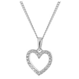 trendor 68220 Kinder Herz-Anhänger Weißgold 333/8K mit Silberkette