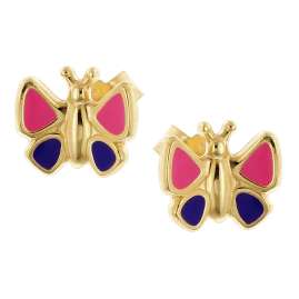 trendor 68436 Kinder-Ohrringe Gold 333/8K Ohrstecker mit Schmetterling