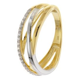 trendor 68448 Damenring Gold 333/8K Bicolor mit Zirkonias
