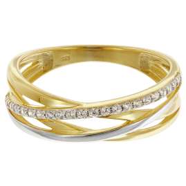 trendor 68448 Damenring Gold 333/8K Bicolor mit Zirkonias