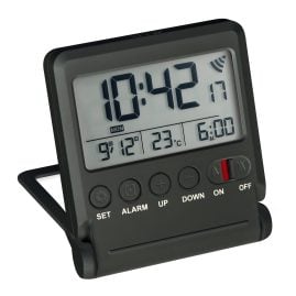 Atlanta 1805/7 Reisewecker mit Funkempfang Digital Schwarz