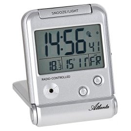 Atlanta 1806/19 Funkwecker Digital Reisewecker silber
