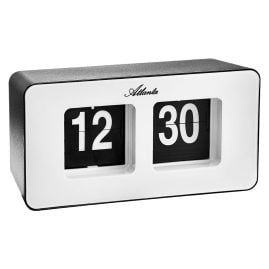 Atlanta 4464/0 Retro Wanduhr Tischuhr AutoFlip Schwarz