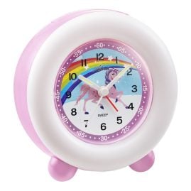 Atlanta 2136/17 Kinderwecker mit Leuchtring Einhorn und Regenbogen