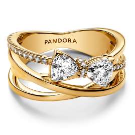 Pandora 163511C01 Damenring Funkelnde Schleife Goldfarben
