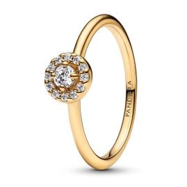 Pandora 163554C01 Damen-Ring Runder Pavé Heiligenschein Goldfarben