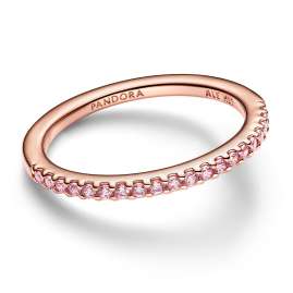 Pandora 182999C01 Damen-Ring Funkelndes Pink Band Roségoldfarben