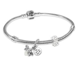 Pandora 68633 Damenarmband Silber Geschenk-Set Glühwürmchen und Gänseblümchen