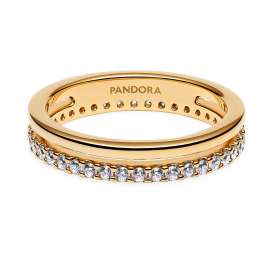 Pandora 163799C01 Damen-Ring Doppelband Goldfarben