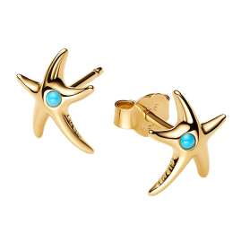 Pandora 263820C01 Damen-Ohrringe Seestern Ohrstecker Goldfarben