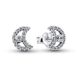 Pandora 294257C01 Damen-Ohrringe Ohrstecker Silber Funkelnder Mond
