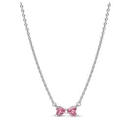 Pandora 394235C01-45 Damen-Halskette Schleife Pink Silber