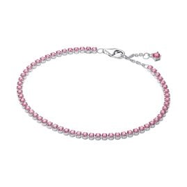 Pandora 593927C02 Tennisarmband für Damen Silber mit Zirkonia Pink