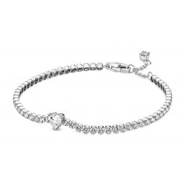 Pandora 590041C01 Damen-Tennisarmband Funkelndes Herz Silber