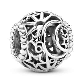 Pandora 51642 Damen-Halskette 925 Silber mit Charm Sonne, Mond & Sterne