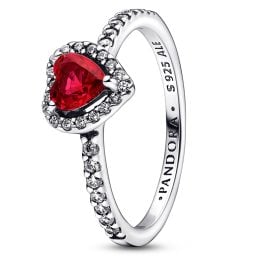 Pandora 198421C02 Damenring Erhabenes Herz Rot