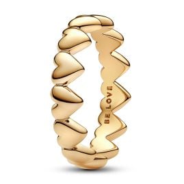 Pandora 163427C00 Damenring Reihe aus Herzen Goldfarben