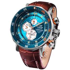 Vostok Europe YM86-620A636-BLAU Herren-Uhr Multifunktion Lunokhod 2 Blau