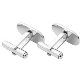 HUGO 50494892-040 Manschettenknöpfe Silberfarben Oval E-Classic