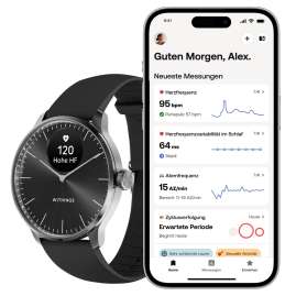 Withings HWA11-Model 5-All-Int Damenuhr ScanWatch Light Silberfarben/Schwarz